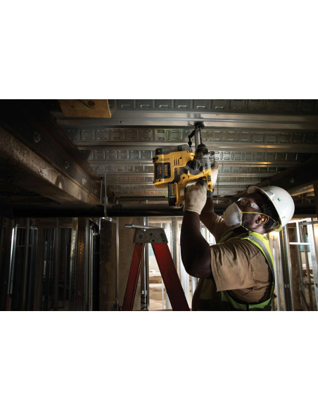 Dewalt DCH253N 5035048439111 z odpylaczem D25303DH wiercenie w stropie BHP