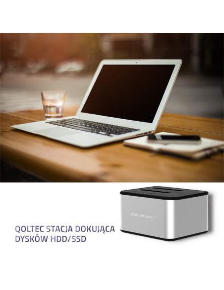 Qoltec Stacja Dokująca Dysków 2Xhdd/Ssd 2.5"/3.5" Sata | Usb 3.0 | Klonowanie