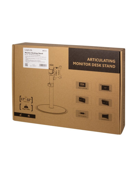 Logilink Bp0110 Uchwyt / Stojak Do Monitorów 81,3 Cm (32") Biurko Czarny