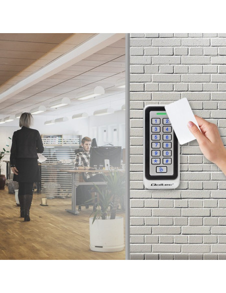 Qoltec Zamek Szyfrowy Rhea Z Czytnikiem Rfid | Kod | Karta | Brelok | Dzwonek | Ip68 | Em
