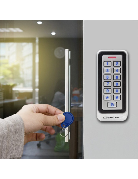 Qoltec Zamek Szyfrowy Rhea Z Czytnikiem Rfid | Kod | Karta | Brelok | Dzwonek | Ip68 | Em
