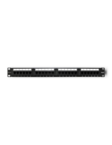 Qoltec Patch Panel Rack | 24 Porty | Kat.6 Utp | Czarny