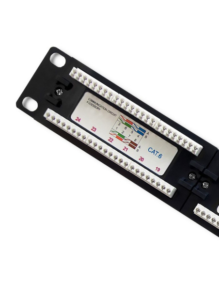 Qoltec Patch Panel Rack | 24 Porty | Kat.6 Utp | Czarny