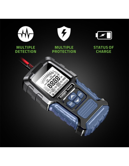 Qoltec Cyfrowy Tester Akumulatora Z Wyświetlaczem Lcd | 12V | 24V | 3Ah-400Ah