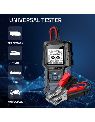 Qoltec Cyfrowy Tester Akumulatora Z Wyświetlaczem Lcd | 12V | 24V | 3Ah-400Ah
