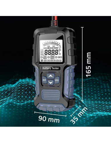 Qoltec Cyfrowy Tester Akumulatora Z Wyświetlaczem Lcd | 12V | 24V | 3Ah-400Ah