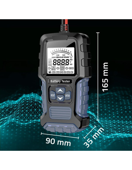 Qoltec Cyfrowy Tester Akumulatora Z Wyświetlaczem Lcd | 12V | 24V | 3Ah-400Ah