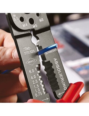 Knipex 97 21 215 B Narzędzie Do Zaciskania Czarny, Niebieski, Czerwony
