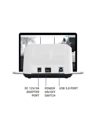 Qoltec Stacja Dokująca Do Dysków Hdd Ssd 2.5" 3.5" | Sata Iii | Usb 3.0 | Super Speed 5Gb/S | Z Funkcją Klonowania Offline