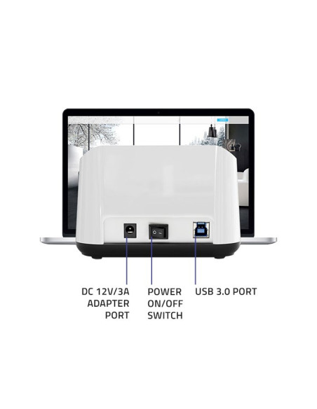 Qoltec Stacja Dokująca Do Dysków Hdd Ssd 2.5" 3.5" | Sata Iii | Usb 3.0 | Super Speed 5Gb/S | Z Funkcją Klonowania Offline