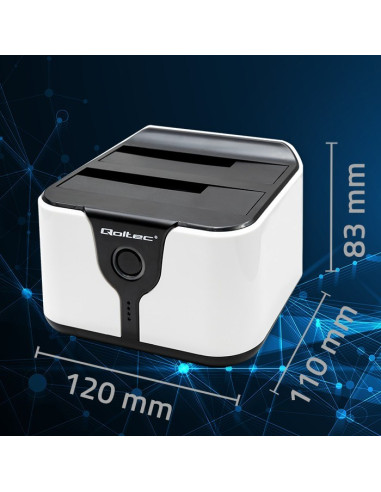 Qoltec Stacja Dokująca Do Dysków Hdd Ssd 2.5" 3.5" | Sata Iii | Usb 3.0 | Super Speed 5Gb/S | Z Funkcją Klonowania Offline