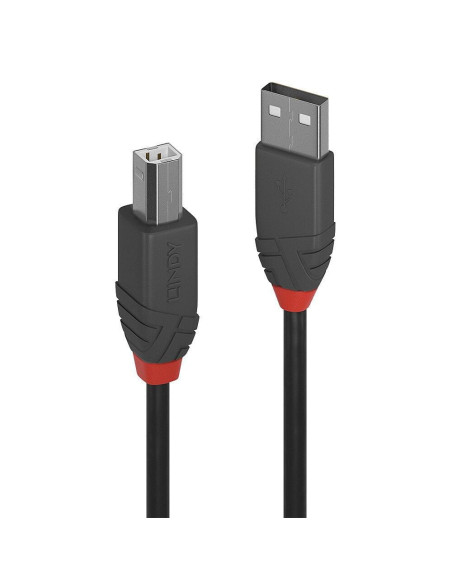 Kabel Usb 2.0 10M Usb A - Usb B Lindy 36677 Anthra Line (Czarny, Szary, Czerwony)