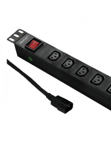 Qoltec 53998 Listwa Zasilająca Do Szafy Rack 19" | 1U | 10A | Pdu | 8Xiec C13 | 2M