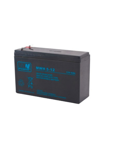 Akumulator Mpl Mw Power Mwh 5-12L Kwasowo-Ołowiowy Vrla Agm Bezobsługowy 12 V 6 Ah Czarny