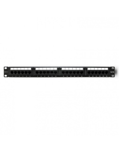 Qoltec Patch Panel Rack | 24 Porty | Kat.5E Utp | Czarny
