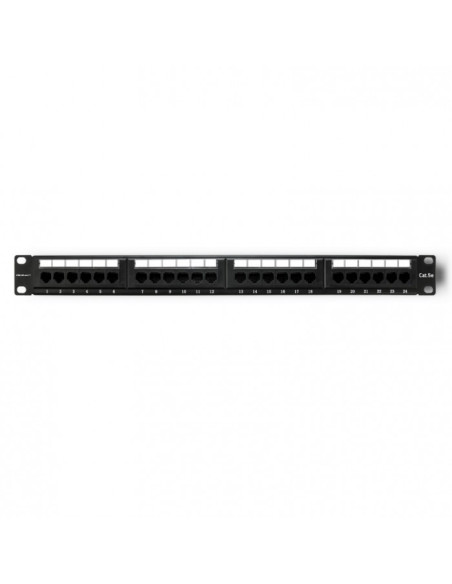 Qoltec Patch Panel Rack | 24 Porty | Kat.5E Utp | Czarny