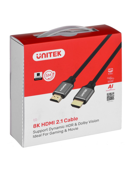 Unitek Kabel Hdmi 2.1, 8K 60Hz, 4K 120Hz, 5M,C140W