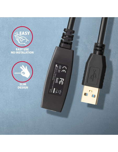 Kabel Przedłużacz/Repeater Axagon Adr-305 Usb 3.2 Gen 1 A-M -  A-F Active Extension/Repeater Cable 5M - Kabel - Digital/Daten Ka