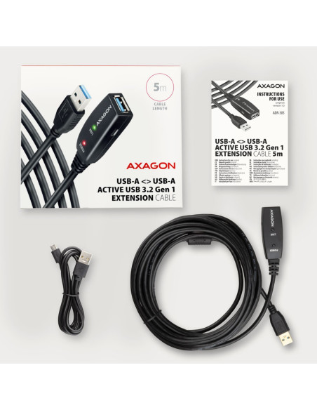 Kabel Przedłużacz/Repeater Axagon Adr-305 Usb 3.2 Gen 1 A-M -  A-F Active Extension/Repeater Cable 5M - Kabel - Digital/Daten Ka