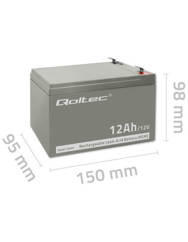 Qoltec Akumulator Agm | 12V | 12Ah