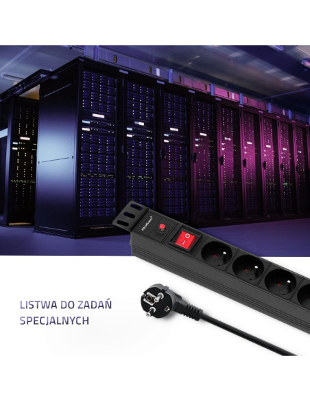 Listwa Qoltec 53996 (Kolor Czarny)