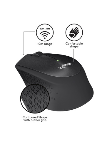 Mysz Logitech M330 910-004909 (Usb 2.0  Kolor Czarny  Optyczna)