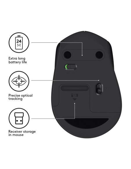 Mysz Logitech M330 910-004909 (Usb 2.0  Kolor Czarny  Optyczna)