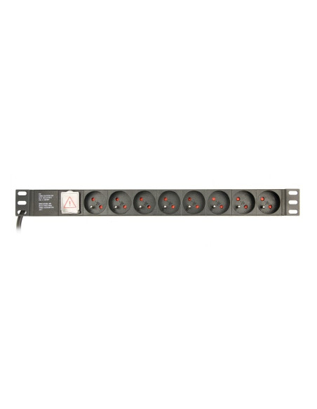 Gembird Listwa Zasilająca Rack 19" Pdu Eg-Pdu-014-Fc14 1U, 16A, 8X Francuskie Gniazdo, Wtyk C14, Kabel 3M