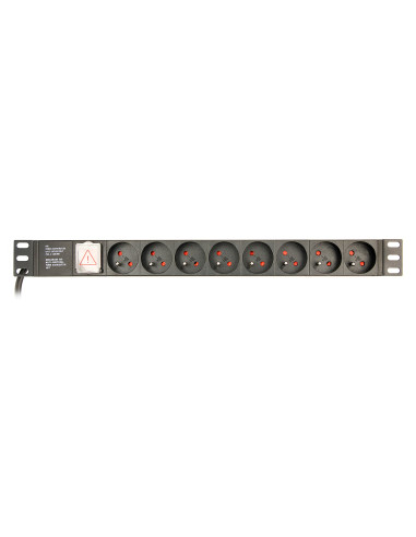 Gembird Listwa Zasilająca Rack 19" Pdu Eg-Pdu-014-Fc14 1U, 16A, 8X Francuskie Gniazdo, Wtyk C14, Kabel 3M