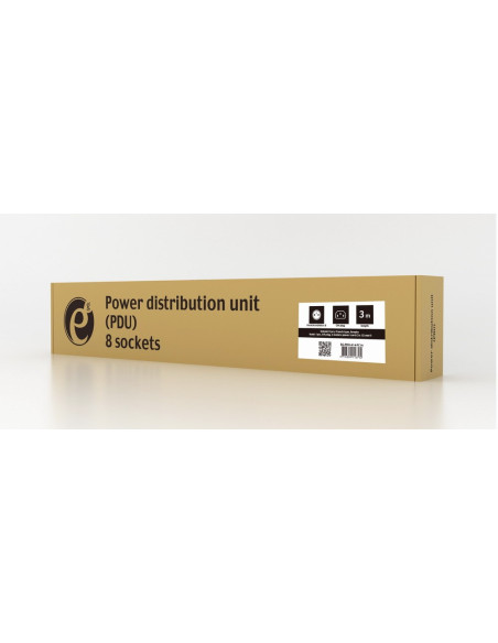 Gembird Listwa Zasilająca Rack 19" Pdu Eg-Pdu-014-Fc14 1U, 16A, 8X Francuskie Gniazdo, Wtyk C14, Kabel 3M