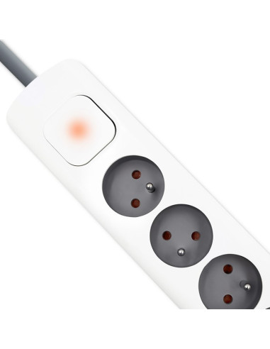 Qoltec Listwa Zasilająca Antyprzepięciowa | 6 Gniazd | 2 X Usb | 1.8M | Biało-Szara