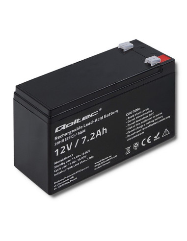Qoltec Akumulator Agm 12V | 7.2Ah | Max 108A