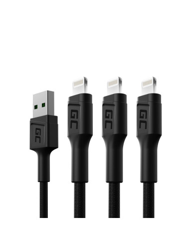 Green Cell Zestaw Kabli Kabgcset05 3X Kabel Gc Ray Usb - Lightning 120Cm, Biały Led
