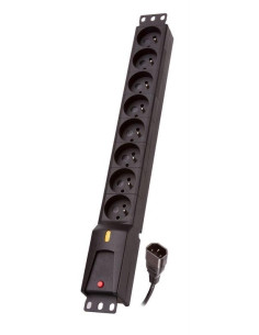 Listwa Zasilająca Lestar Lzrm 810 Bw G-A K.:cz 3M Iec320 (8 X Ute  10 A  1,5M  Kolor Czarny)