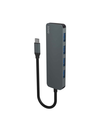 Savio Ak-54 Hub Usb-C - 4 X Usb-A, Szary