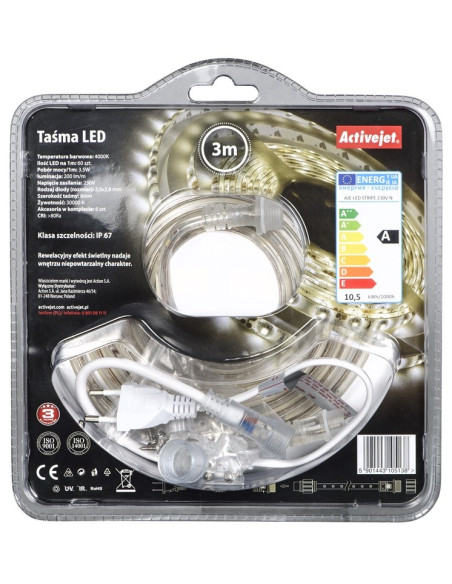 Taśma Led Activejet Aje-Led Stripe (200 Lm  Neutralny  3M  3.5 W  Ip67)