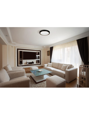 Nowoczesny Plafon Sufitowy Led Activejet Verdi B/G Czarno - Złoty 23W