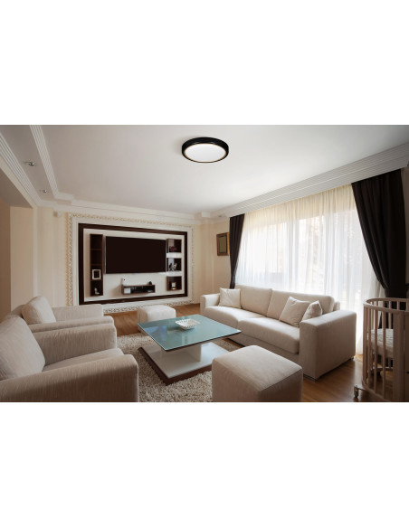 Nowoczesny Plafon Sufitowy Led Activejet Verdi B/G Czarno - Złoty 23W