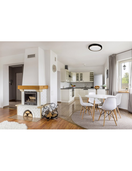 Nowoczesny Plafon Sufitowy Led Activejet Verdi B/G Czarno - Złoty 23W