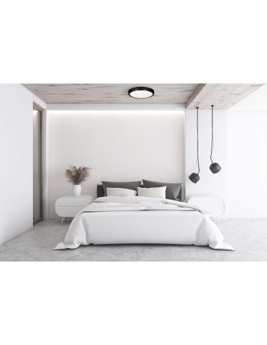 Nowoczesny Plafon Sufitowy Led Activejet Verdi B/G Czarno - Złoty 23W