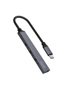 Savio Hub Usb-C - 3 X Usb-A 2.0, 1 X Usb-A 3.0, Szary, Ak-71 2