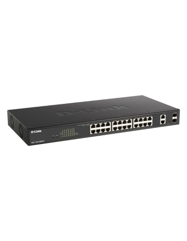 D-Link Dgs-1100-26Mpv2 Łącza Sieciowe Zarządzany L2 Gigabit Ethernet (10/100/1000) Obsługa Poe Czarny