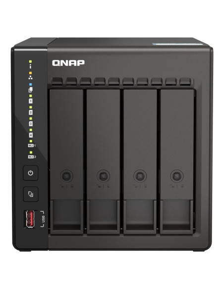 Qnap Ts-453E-8G, Tower, 4 X 2.5"/3.5" Sata , Intel Celeron J6412 4C/4T, 8 Gb Ddr4 Onboard Not Expandable, 2 X 2.5Gbe, External A