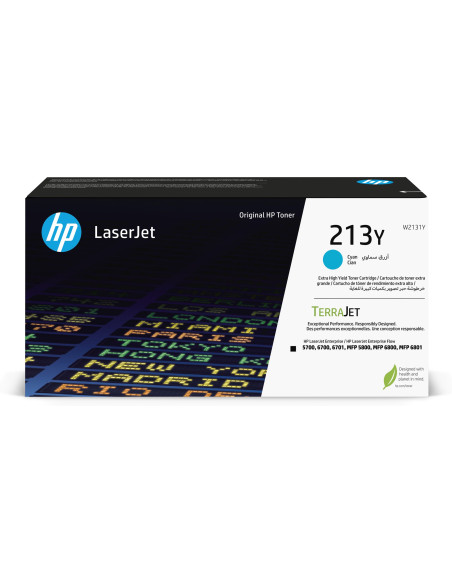 Hp Oryginalnym Wkładem Z Błękitnym Tonerem O Ekstrawysokiej Wydajności 213Y Laserjet