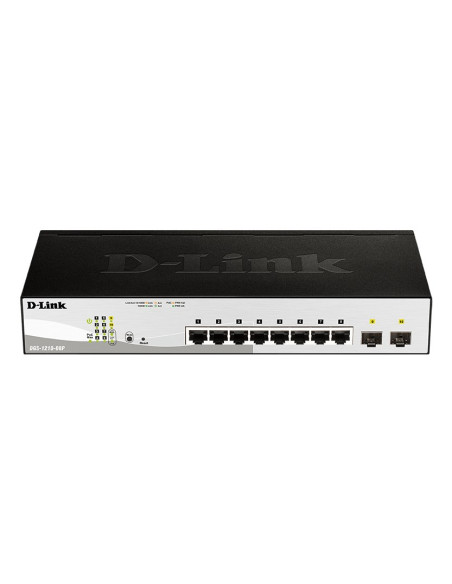 D-Link Dgs-1210-08P Zarządzany L2 Gigabit Ethernet (10/100/1000) Obsługa Poe Czarny