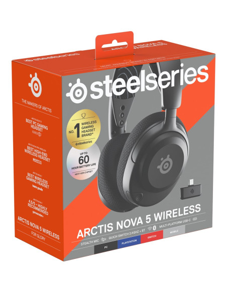 Seria Steelseries | Zestaw Słuchawkowy Do Gier | Arctis Nova 5 | Łączność Bluetooth | Nauszne | Mikrofon | Redukcja Szumów | Łąc