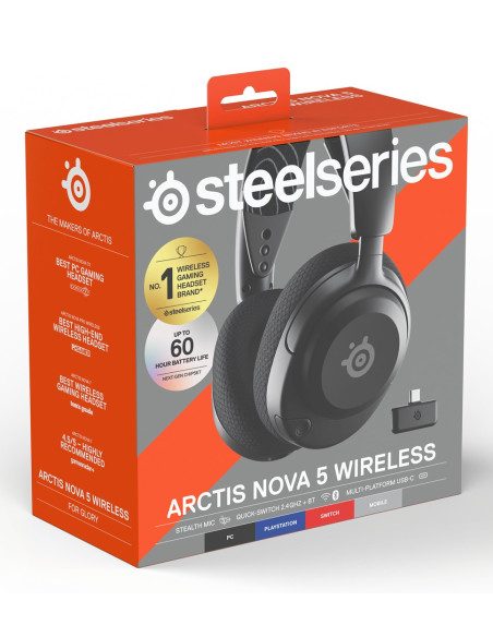 Seria Steelseries | Zestaw Słuchawkowy Do Gier | Arctis Nova 5 | Łączność Bluetooth | Nauszne | Mikrofon | Redukcja Szumów | Łąc