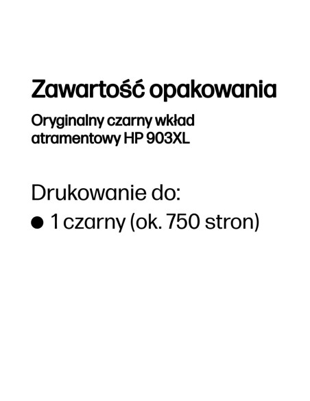 Hp Oryginalny Czarny Wkład Atramentowy 903Xl
