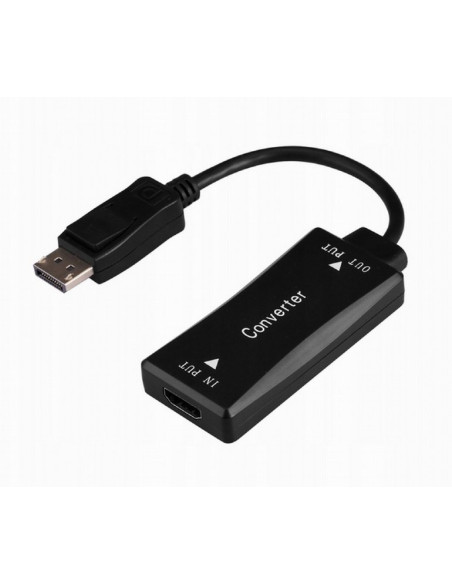 Gembird Kabel Aktywny Konwerter Sygnału Hdmi 4K Na Displayport 15Cm, Czarny