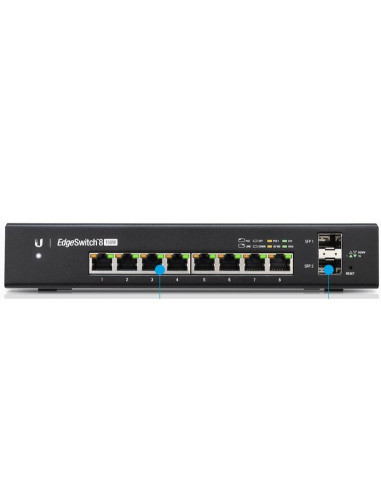 Ubiquiti Networks Edgeswitch 8 Zarządzany Gigabit Ethernet (10/100/1000) Czarny Obsługa Poe